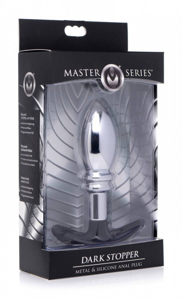 Master Series - Dark Stopper - Metal and Silicone Anal Plug