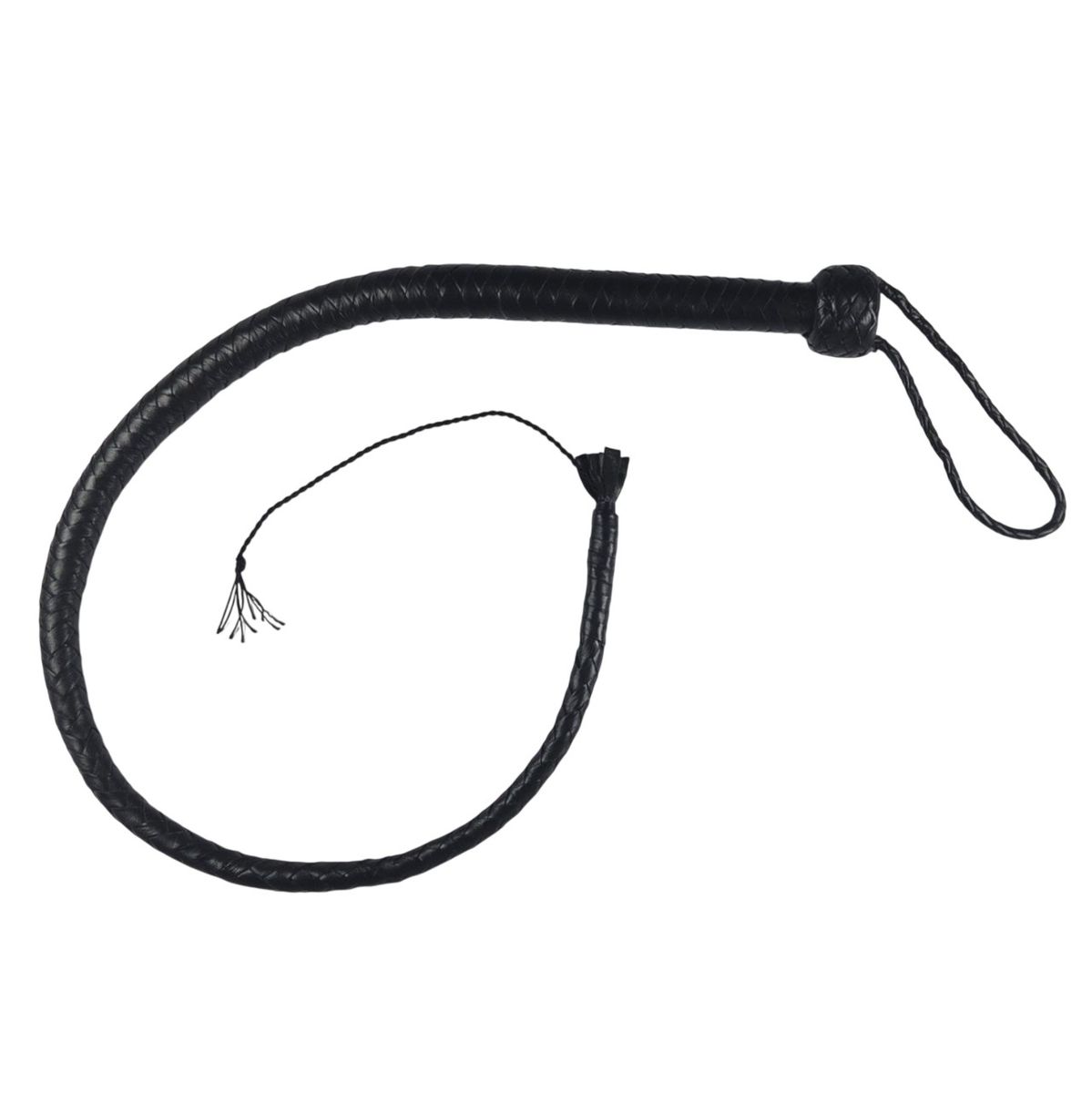 RaS - Single Tail - Lærpisk med 1 tvunnet hale - Sort