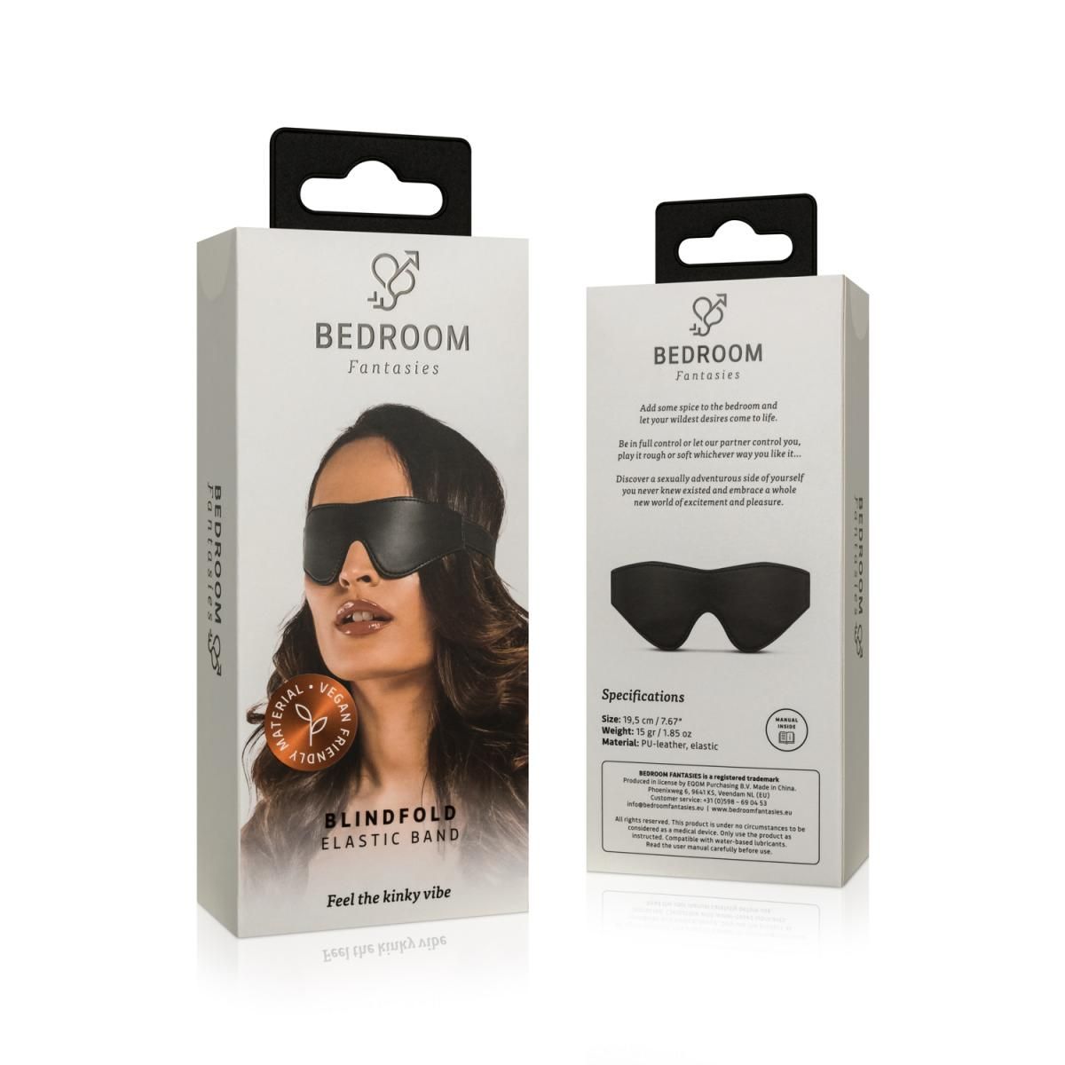 Bedroom Fantasies - Faux Leather Blindfold - Black